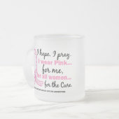 Tasse Givré Je porte le rose pour MOI ruban rose en filigrane (Devant gauche)