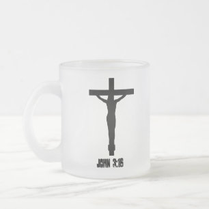 Tasse Givré Jésus sur la Croix Jean 3:16