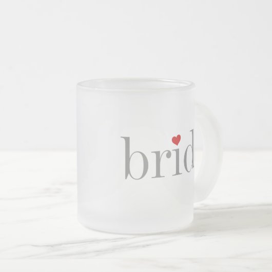 Tasse Givré Jeune mariée grise des textes (Devant droit)