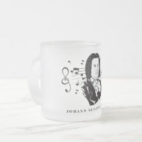 Johann Sebastian Bach Portrait et buste avec notes
