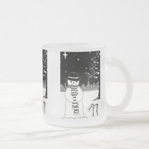 Tasse Givré joli bonhomme de neige souriant scène de neige pou