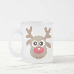 Tasse Givré Joli Noël Cartoon Reinder Hiver Blanc Blanc