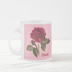 Tasse Givré Joli Rose personnalisé