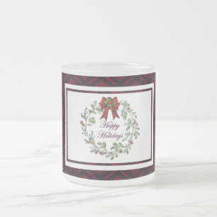 Tasse Givré Joyeuses Vacances Rouge Plaid