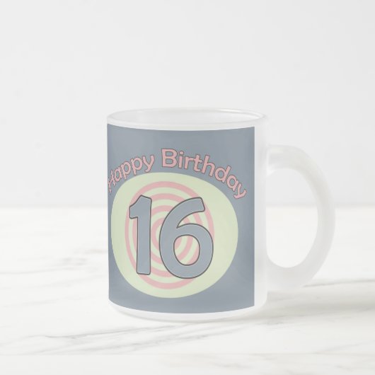 Tasse Givré Joyeux anniversaire 16 (Droit)