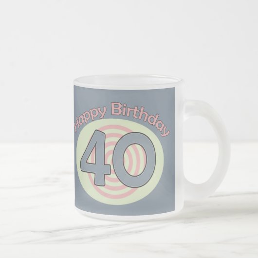 Tasse Givré Joyeux anniversaire 40 (Droit)