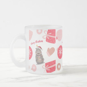 Tasse Givré Joyeux et mignon Hippopotame arbre de Noël zoo saf