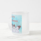 Tasse Givré Joyeux Noël mignon Petits Snowmen adorable (Devant gauche)