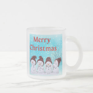 Tasse Givré Joyeux Noël mignon Petits Snowmen adorable