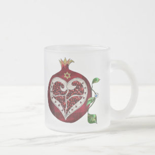 Tasse Givré Judaica Pomegranate Heart Hanoukka Rosh Hashanah