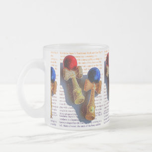 Tasse Givré Kendama, rouge et bleu - croquis d'encre couleur