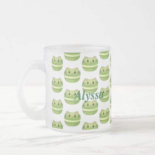 Tasse Givré Kitty Cat Matcha Macaron (Gauche)