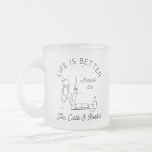 Tasse Givré La vie est meilleure autour du Thé Chats et Livres