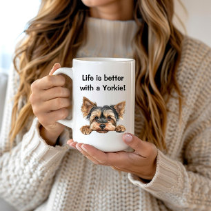Tasse Givré La vie est meilleure avec un yorkie