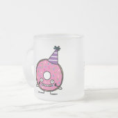 Tasse Givré Le glaçage de rose de beignet d'anniversaire (Devant gauche)