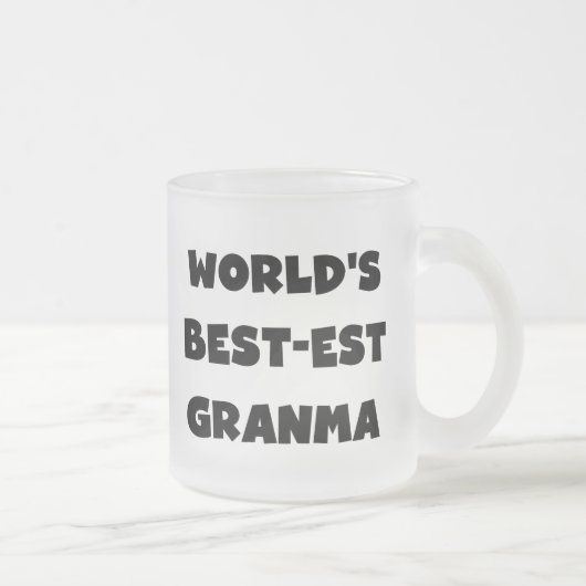Tasse Givré Le Meilleur-est Granma du monde noir et blanc (Droit)
