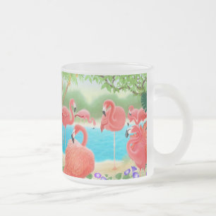 Tasse Givré Le troupeau du verre de Flamants roses attaquent