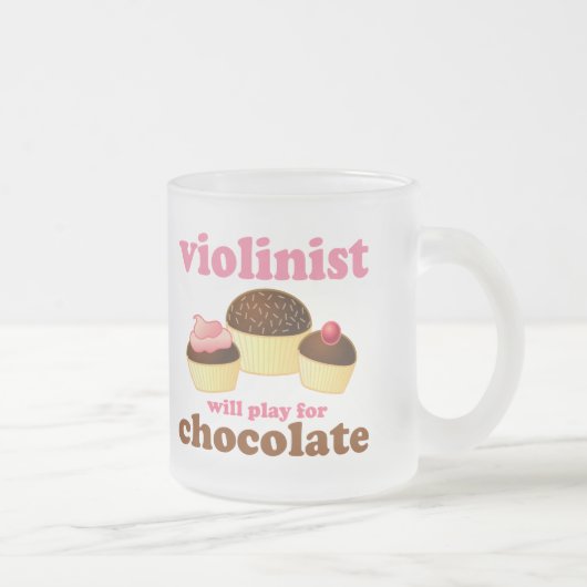 Tasse Givré Le violoniste jouera pour le chocolat (Droit)