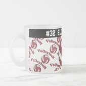 Tasse Givré Le volleyball rouge foncé | personnalisent (Gauche)