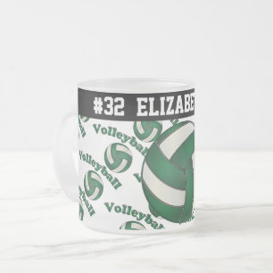 Tasse Givré Le volleyball vert-foncé   personnalisent