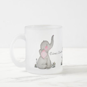 Tasse Givré L'éléphant mignon de bébé d'aquarelle avec