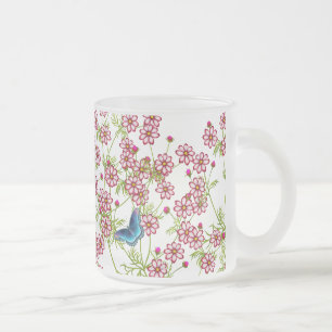 Tasse Givré Les papillons bleus sur le jardin de Coreopsis