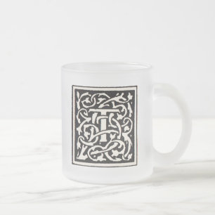 Tasse Givré Lettre Art Nouveau T Monogramme Vintage