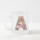 Tasse Givré LETTRE INITIALE Florale Rustique A MONogramme (Gauche)