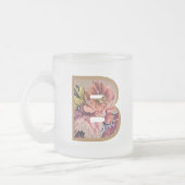 Tasse Givré LETTRE INITIALE Florale Rustique B MONogramme (Gauche)