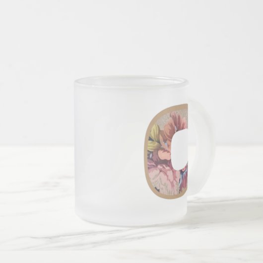 Tasse Givré LETTRE INITIALE Florale Rustique C Monogramme (Devant droit)