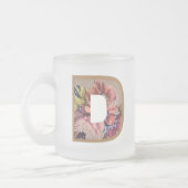 Tasse Givré LETTRE INITIALE Florale Rustique D MONogramme (Gauche)