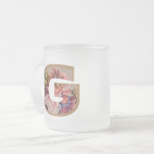 Tasse Givré LETTRE INITIALE Florale Rustique G MONogramme (Devant gauche)