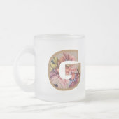 Tasse Givré LETTRE INITIALE Florale Rustique G MONogramme (Gauche)