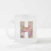 Tasse Givré Lettre initiale florale rustique H monogramme (Gauche)