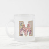 Tasse Givré LETTRE INITIALE Florale Rustique M Monogramme (Gauche)