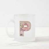 Tasse Givré LETTRE INITIALE Florale Rustique P MONogramme (Gauche)