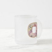 Tasse Givré LETTRE INITIALE Florale Rustique Q MONogramme (Devant droit)