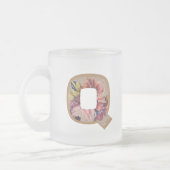 Tasse Givré LETTRE INITIALE Florale Rustique Q MONogramme (Gauche)