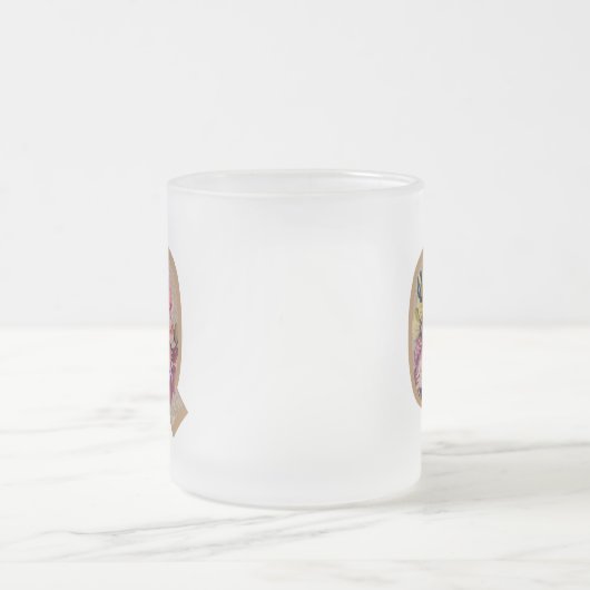 Tasse Givré LETTRE INITIALE Florale Rustique Q MONogramme (Centre)