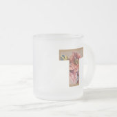 Tasse Givré LETTRE INITIALE Florale Rustique T MONogramme (Devant droit)