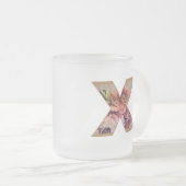 Tasse Givré LETTRE INITIALE Florale Rustique X MONogramme (Devant droit)