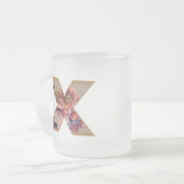 Tasse Givré LETTRE INITIALE Florale Rustique X MONogramme (Devant gauche)