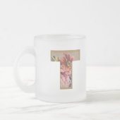 Tasse Givré Lettre initiale T monogramme floral rustique (Gauche)
