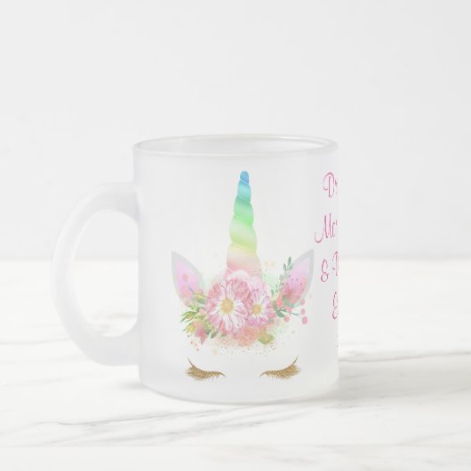 Tasse Givré Licorne magique potable d'arc-en-ciel de matin (Gauche)