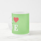Tasse Givré Lime Green LOVE Design moderne (Devant gauche)