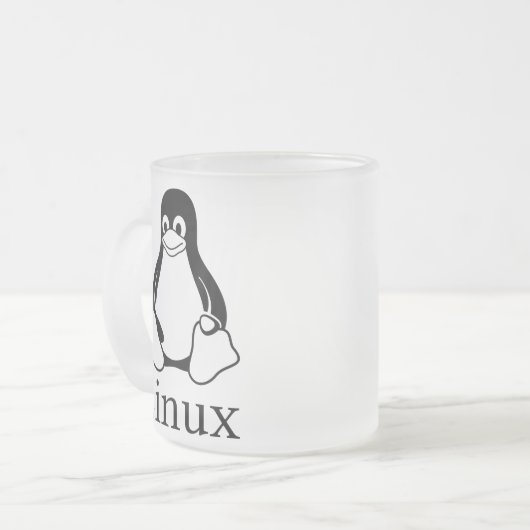 Tasse Givré Logo de Linux avec Tux le pingouin de Linux (Devant gauche)