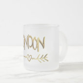 Tasse Givré Londres Royaume-Uni Love Gold Typographie Texte él (Devant droit)