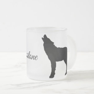 Tasse Givré Loup de Tige-Yellowstone en verre dépoli