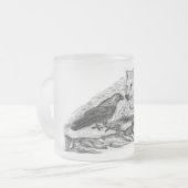 Tasse Givré Loup et corbeau - Design noir et blanc (Devant gauche)