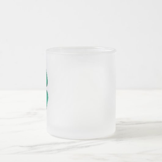 Tasse Givré Lucky 4 Leaf Irish Clover muqueuse en verre dépoli (Centre)
